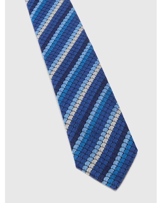 Missoni Blue Silk Tie With Waffle Pattern for men