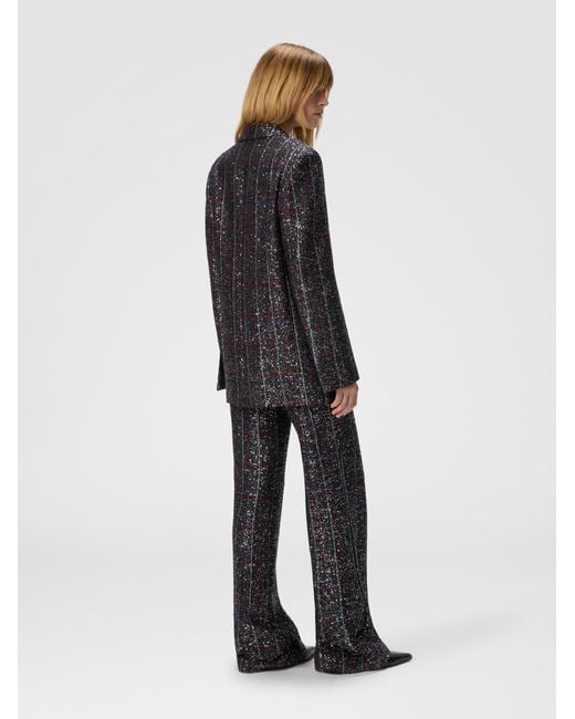 Missoni Black Double-Breasted Blazer With Check Pattern