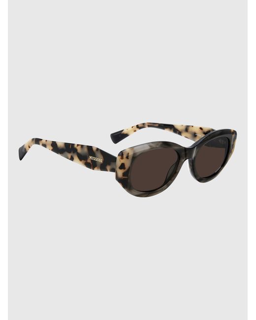 Missoni Brown Seasonal Squared Oval Sunglasses