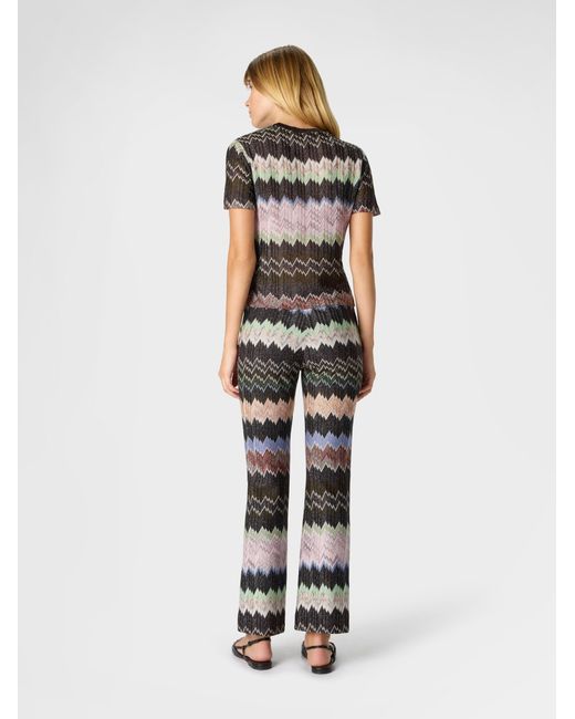 Missoni White Snake-Pattern Viscose Lamé Cropped Trousers