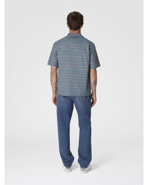 Camicia Bowling Zig Zag, Uomo, Taglia di Missoni in Blue da Uomo