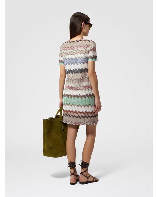 Missoni White Zig Zag Short Dress