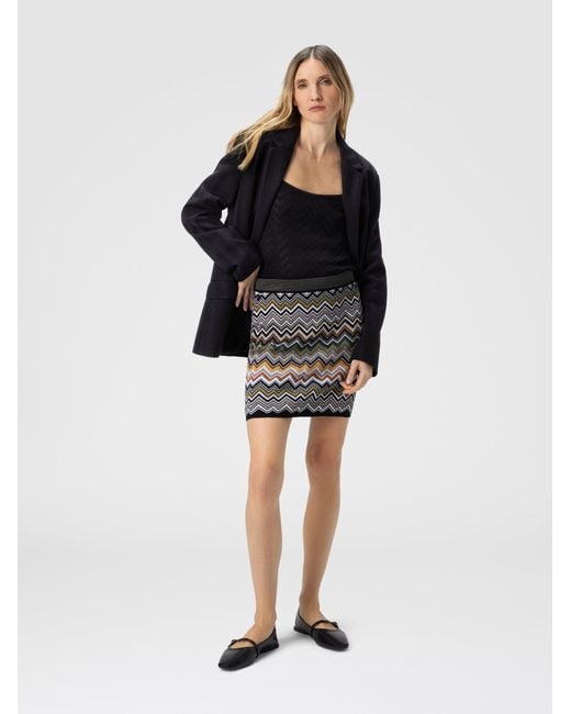 Missoni Multicolor Mini Skirt With Chevron Pattern