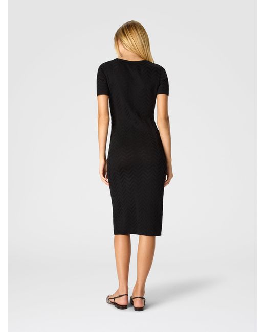Missoni Black Chevron Cotton And Viscose Longuette Dress