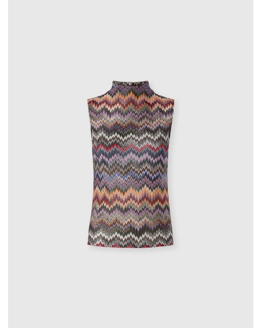 Missoni White High-Neck Top With Snake Pattern