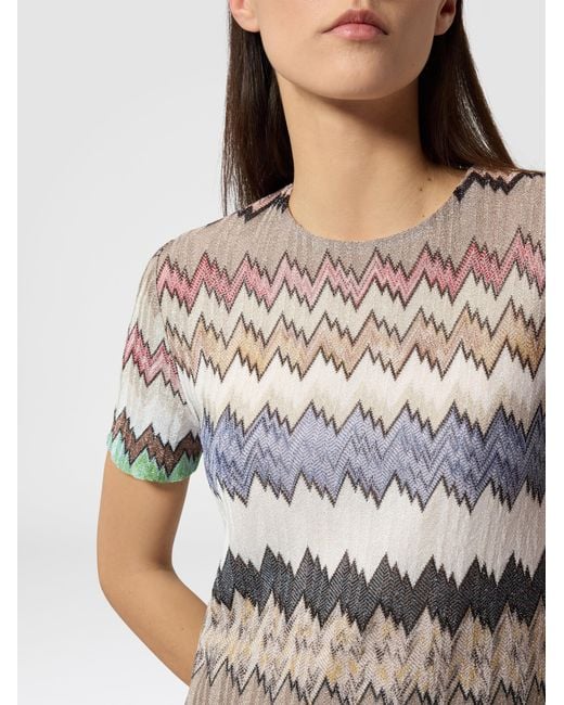 Missoni White Zig Zag Short Dress