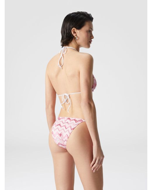 Missoni Pink Slub Zigzag Viscose Blend Bikini