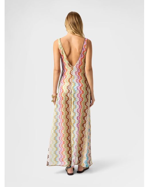 Missoni White Long Cover-Up With Deep V-Neckline
