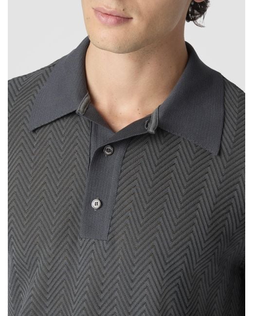 Missoni Poloshirt Aus Baumwolle Und Viskose Mit Ton-In-Ton-Zickzack, Herren, Größe in Blue für Herren