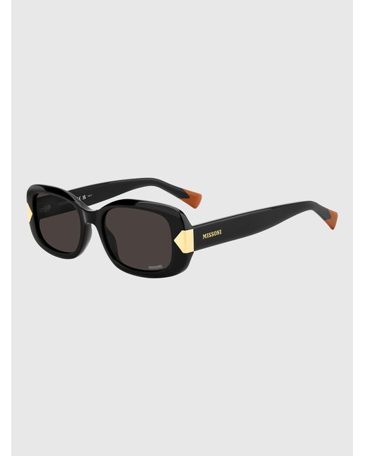 Missoni Black Leisure Rectangular Acetate Sunglasses