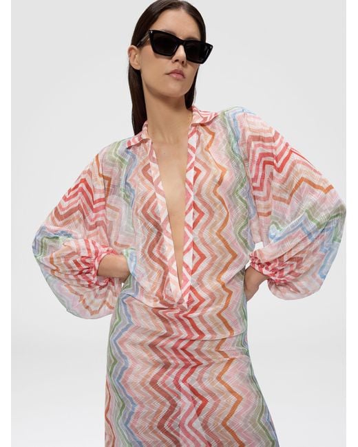 Missoni Pink Long Zig Zag Printed Cover-Up