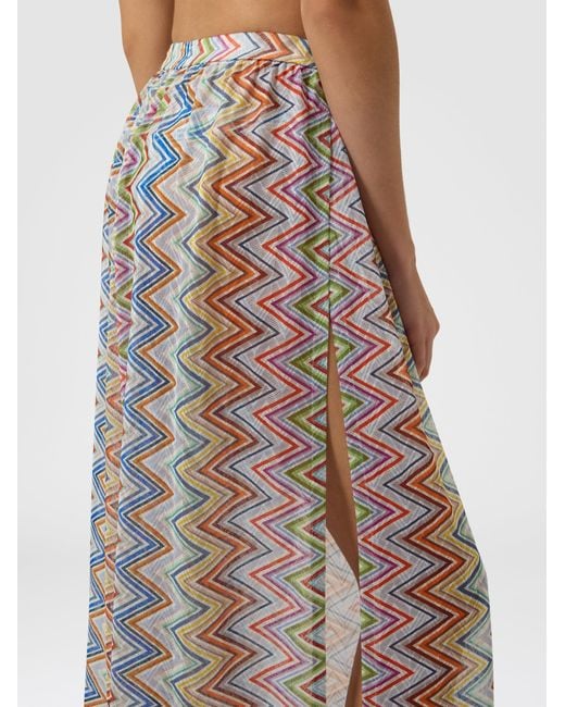 Missoni White Zig Zag Printed Fabric Cover-Up Trousers