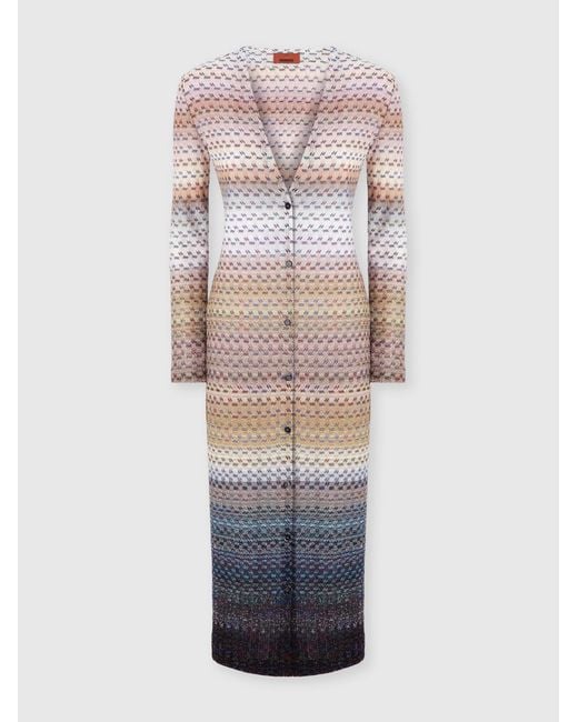 Missoni Blue Long Buttoned Cardigan