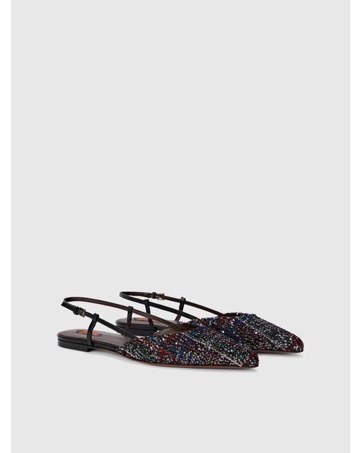 Missoni White Check Sequins Patterned Clogs
