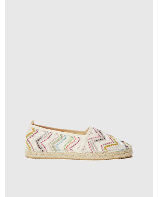 Espadrillas Motivo Zig Zag E Suola di Missoni in Natural