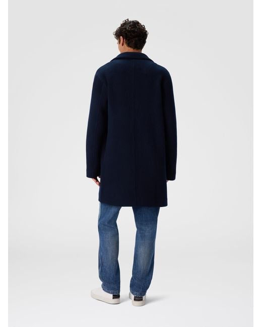 Missoni Blue Double Knit Coat With Zigzag Pattern for men
