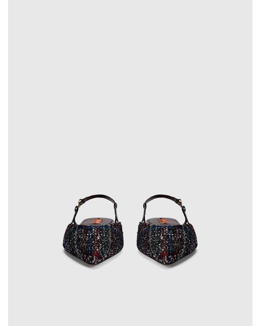 Missoni White Check Sequins Patterned Clogs