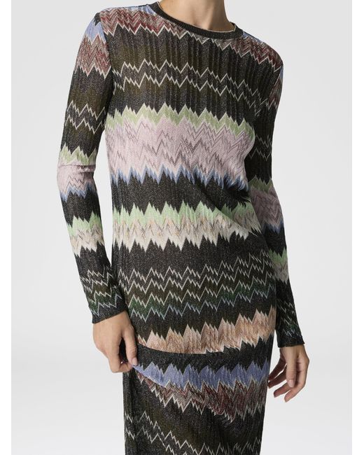 Missoni Gray Viscose Lamé Snake-Pattern Gown