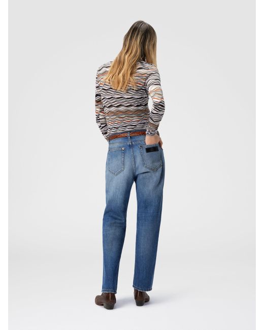 Missoni Blue Five-Pocket Mid-Rise Washed Denim Pants