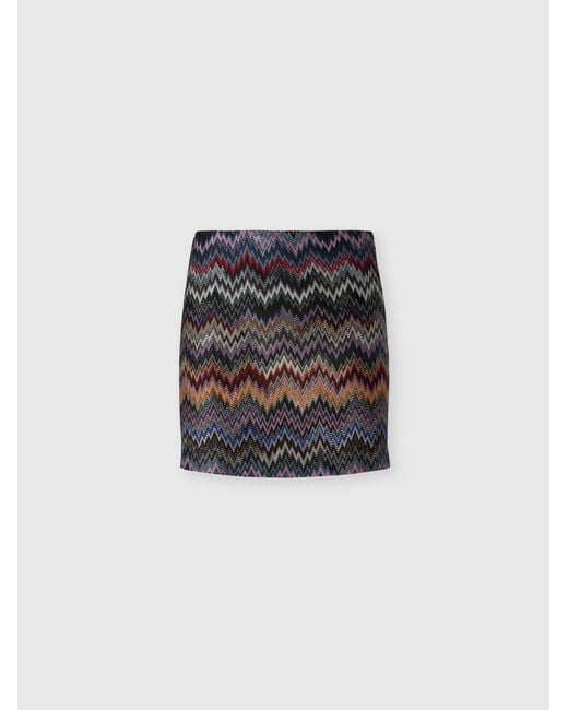 Missoni Gray Mini Skirt With Snake Pattern