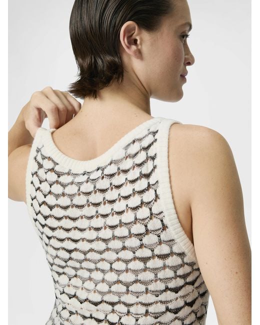 Missoni White Cashmere And Viscose Tank Top With Contrast Trim