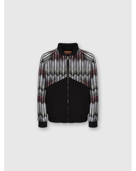 Missoni Black Bomber With Zigzag Insert for men