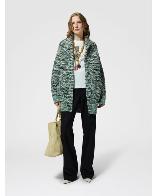 Missoni Green Oversized Full-Zip Cardigan With 3D Construction