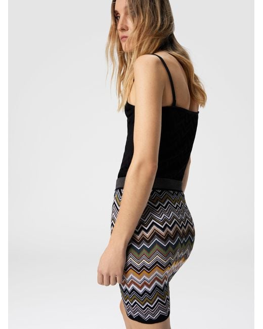 Missoni Multicolor Mini Skirt With Chevron Pattern
