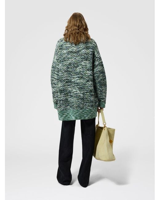 Missoni Green Oversized Full-Zip Cardigan With 3D Construction