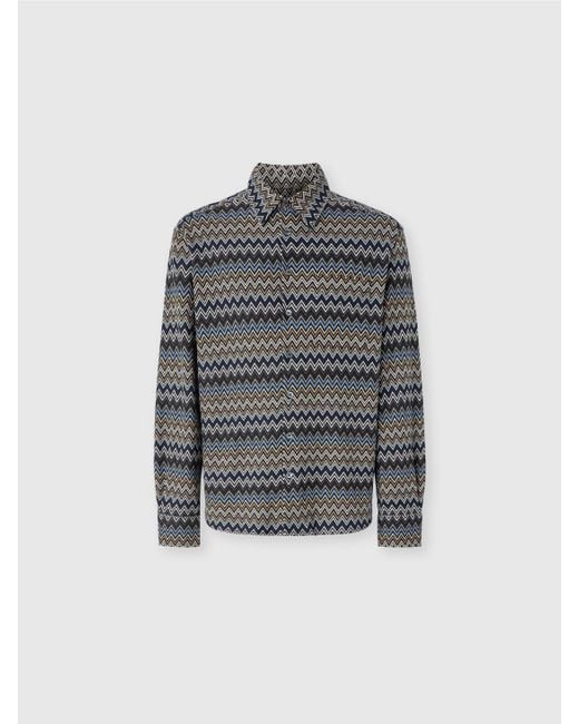Missoni Zick-Zack-Hemd Aus Baumwolle, Herren, Größe in Gray für Herren