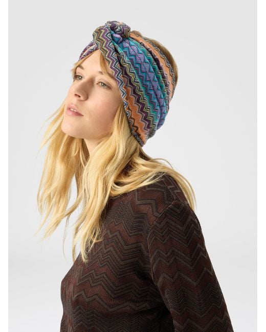 Missoni Pink Wool-Blend Zigzag Headband