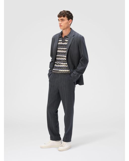 Missoni Black Single-Breasted Jacket With Zigzag Pattern for men