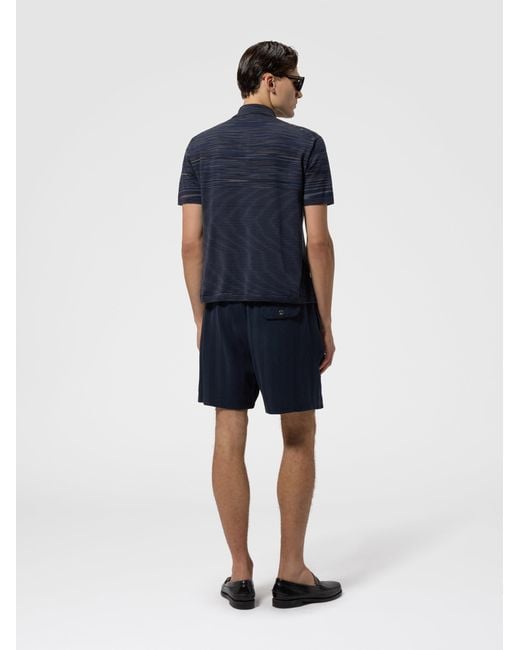 Missoni Blue Space-Dye Mercerized Cotton Polo Shirt for men