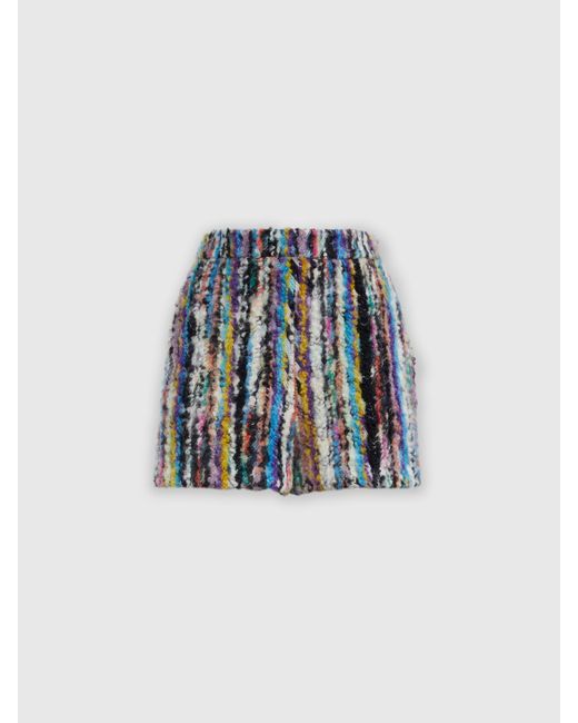 Missoni Blue Wool And Mohair Bouclé Shorts, & Multicoloured