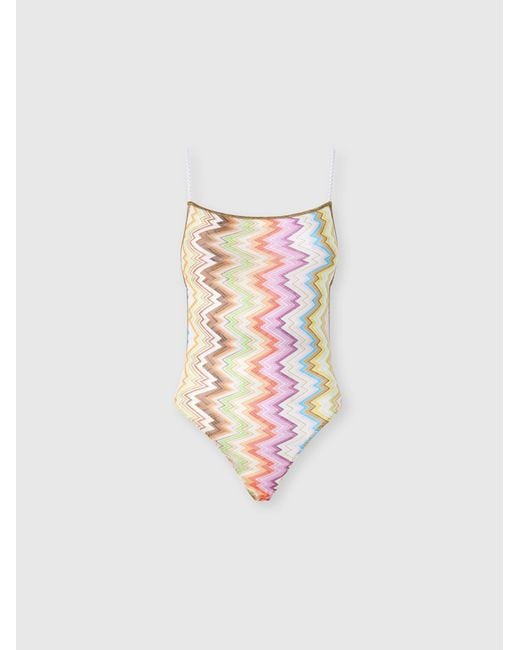 Missoni White Printed One-Piece Swimsuit With Open Back