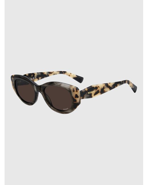 Missoni Brown Seasonal Squared Oval Sunglasses