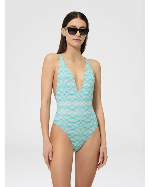Missoni Blue One-Piece Swimsuit