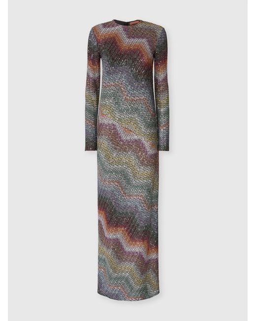 Missoni Gray Long-Sleeved Dress