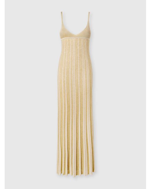 Missoni Metallic Sleeveless Mixed Viscose Lamé Gown With Sequins