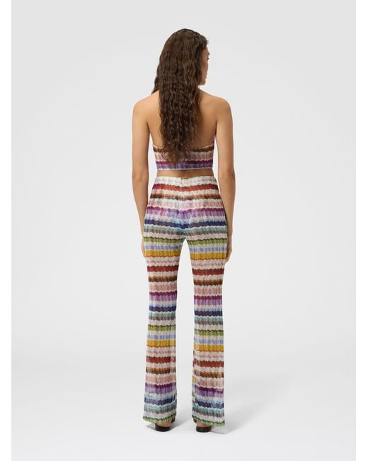Missoni White Zig Zag Tulle Halterneck Top