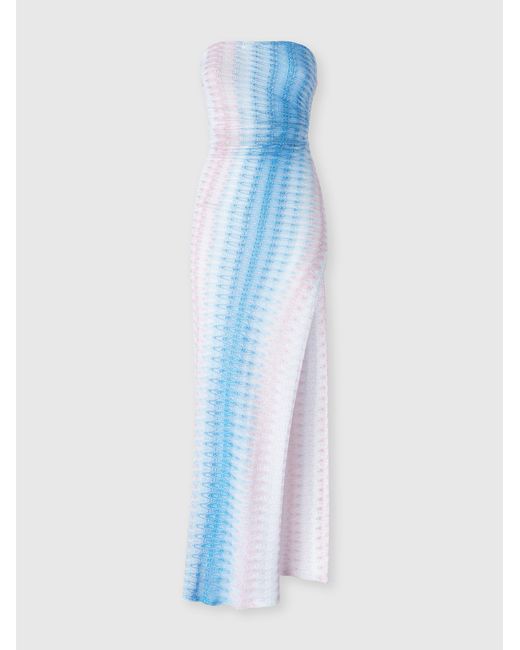 Missoni Blue Long Cover-Up With Straight Neckline