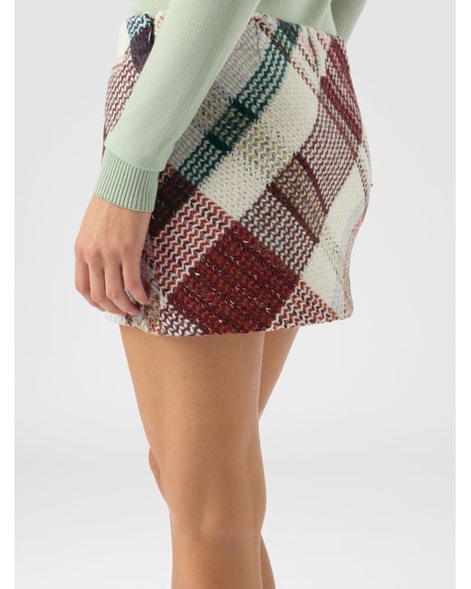 Missoni White Mini Skirt With Check Pattern