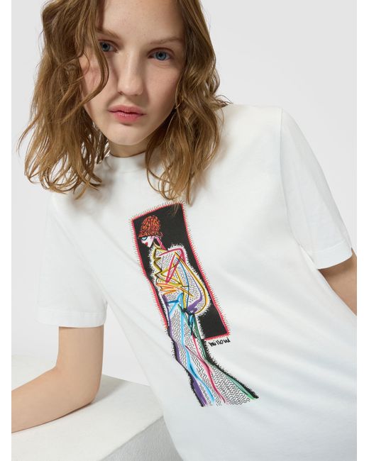 Missoni Blue Printed Cotton Jersey Crewneck T-Shirt