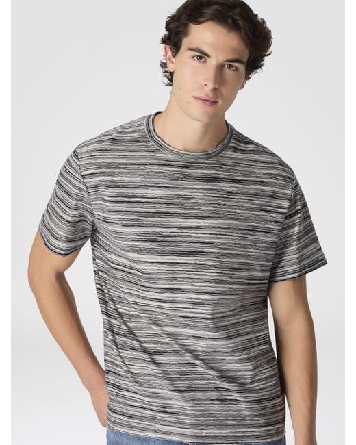 Missoni Gray T-Shirt With Flame And Zigzag Pattern for men