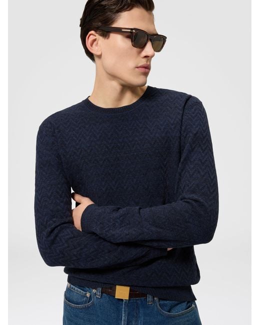Pullover Girocollo di Missoni in Blue da Uomo