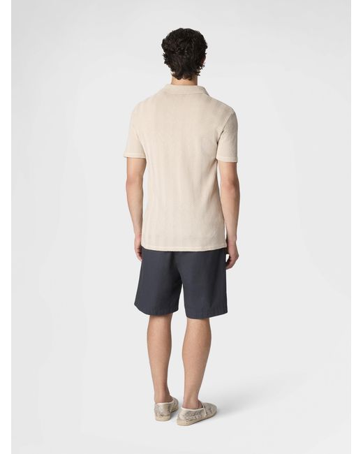 Missoni White Cotton And Viscose Polo Shirt With Tone-On-Tone Zigzag Motif for men