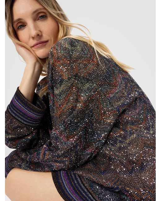 Missoni Gray Oversized Sequin Cardigan