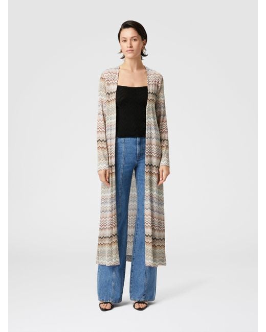 Missoni Natural Dégradé Zig Zag Viscose Cardigan