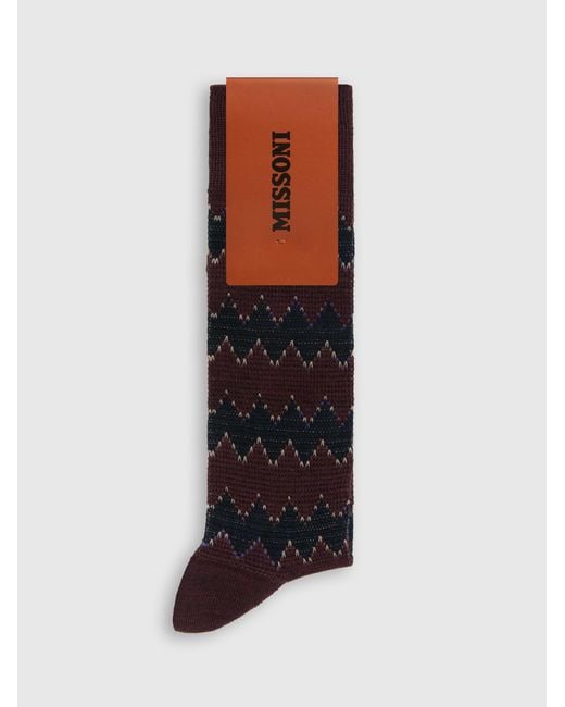 Missoni Multicolor Zig Zag Wool And Cotton-Blend Ankle Socks for men