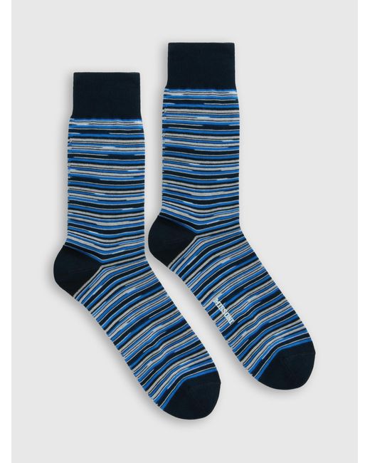 Missoni Blue Mid-Length Cotton-Blend Socks for men